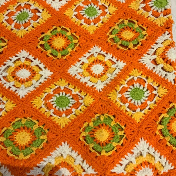 EUC-Neiman Marcus orange crocheted halter top - Picture 5 of 6